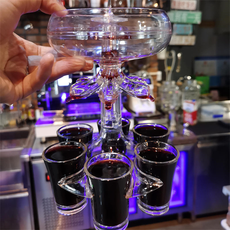 6-shot dispensador de vidro titular vinho uísque cerveja dispensador rack barra acessório beber festa jogos dispensador de vidro